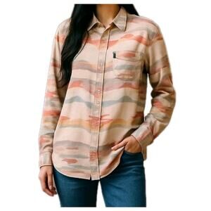 Junk Food‎ Revolve Flannel Shirt Women M Multi Southwestern Aztec Print Cotton